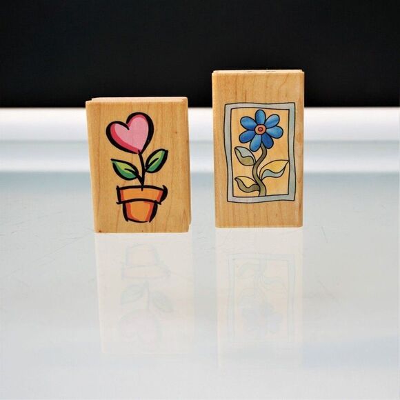 L'Amour Fleurit Stampendous Challis & Roos Inkadinkado 2 Vintage Floral Stamps - Picture 1 of 8